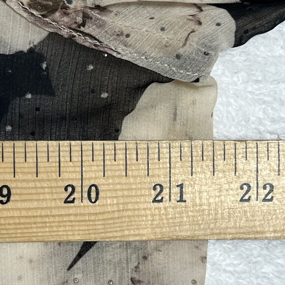 PAIGE Floral Sheer Tie Neck Blouse Women’s L Multi Romantic Swiss Dot - Picture 6 of 15